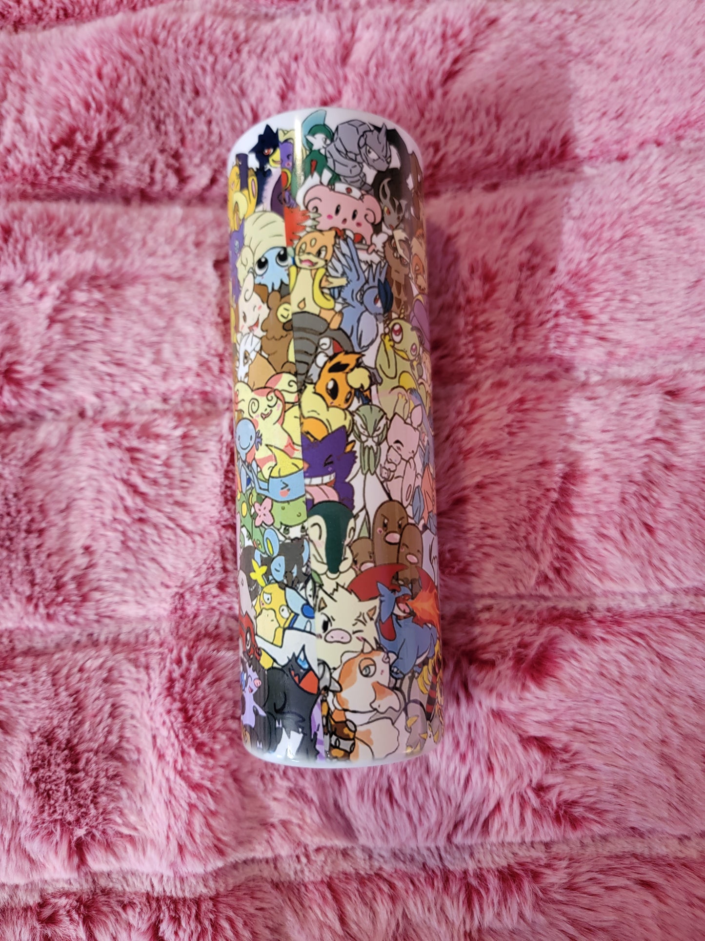 Pokemon Character Collage 20oz skinny tumbler.