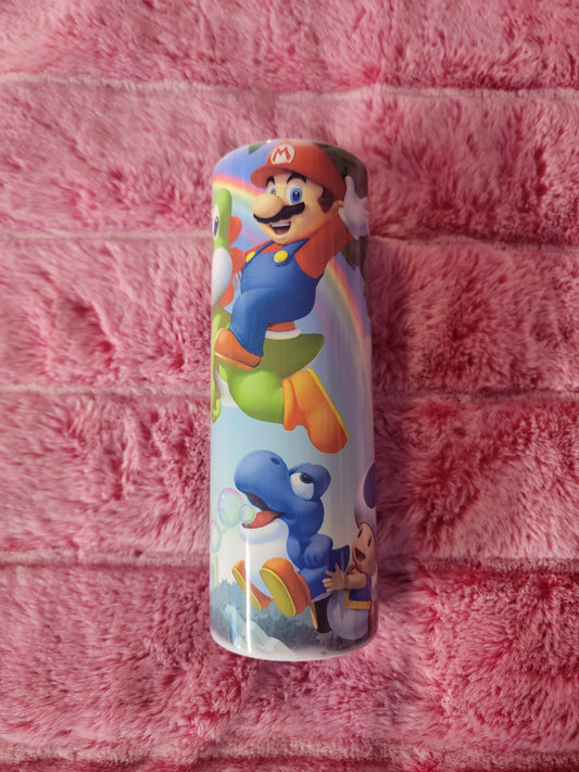 Super Mario Bros 20oz skinny tumbler.