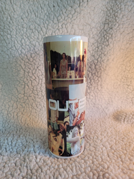 Outer Banks Picture Collage 20oz skinny tumbler.