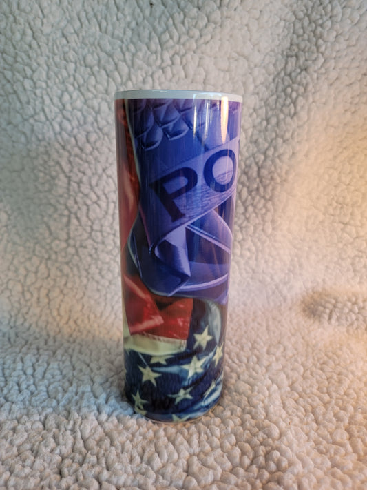 Police Officer USA 20oz skinny tumbler.