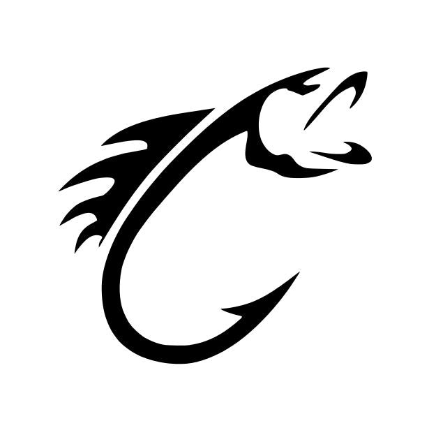 fish and hook tribal Fish Hook Vinyl Decal