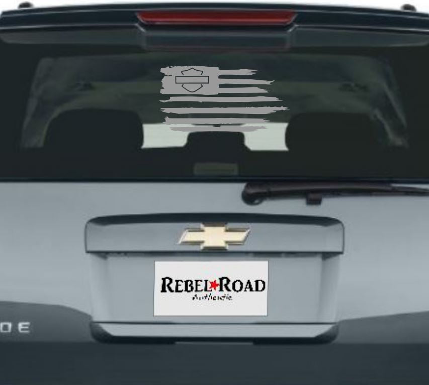 American Flag Biker Decal - Ride with Pride at Rebel Road Authentic! 🏍️