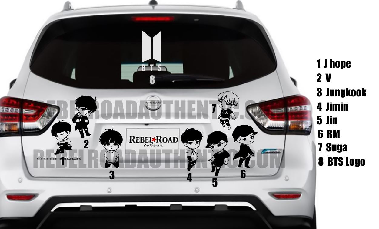 BTS Character automotive decals custom designs