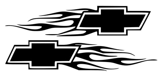 Chevy Bowtie Flame (Pair) V1
