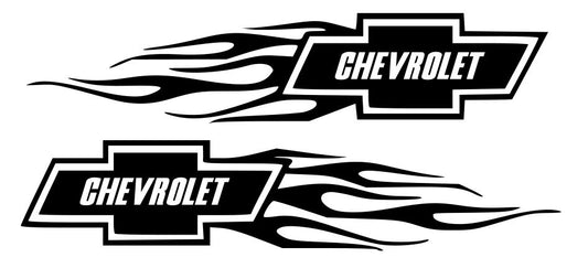 Chevy Bowtie Flame (Pair) V2 Vinyl Decal