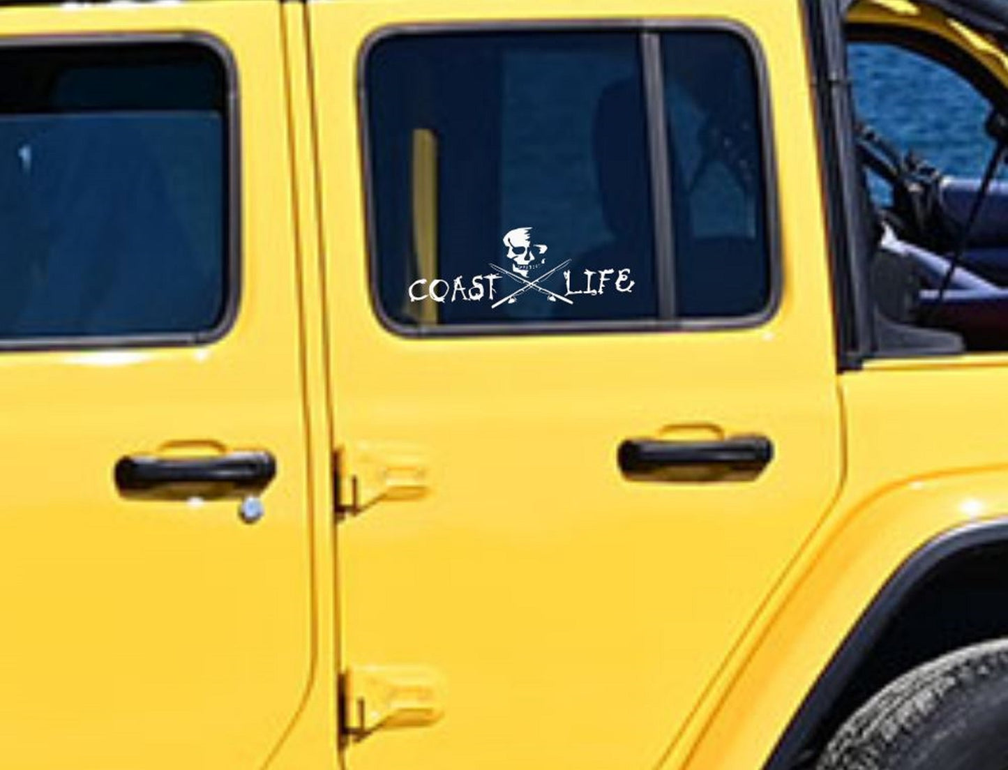 Coast Life Skull w/Cross Poles Vinyl Decal