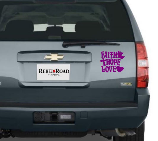 Faith Hope Love Vinyl Decal – Timeless Christian Values
