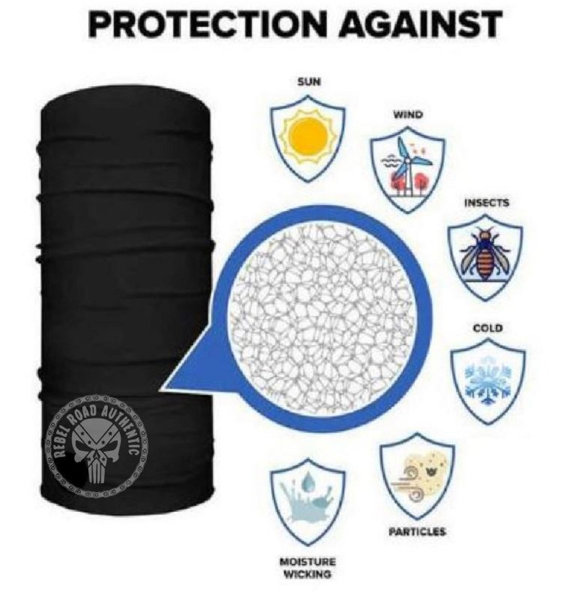 Hot Rod Flames Neck Gaiter / Face Shield Rebel Road Authentic