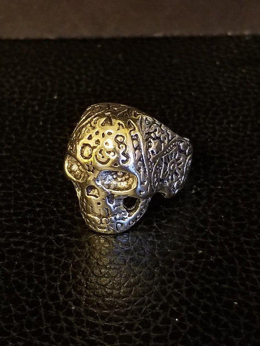 Sugar Skull Biker/Punk Ring Size 8