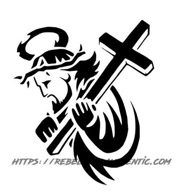 Walking With The Cross Vinyl Decal