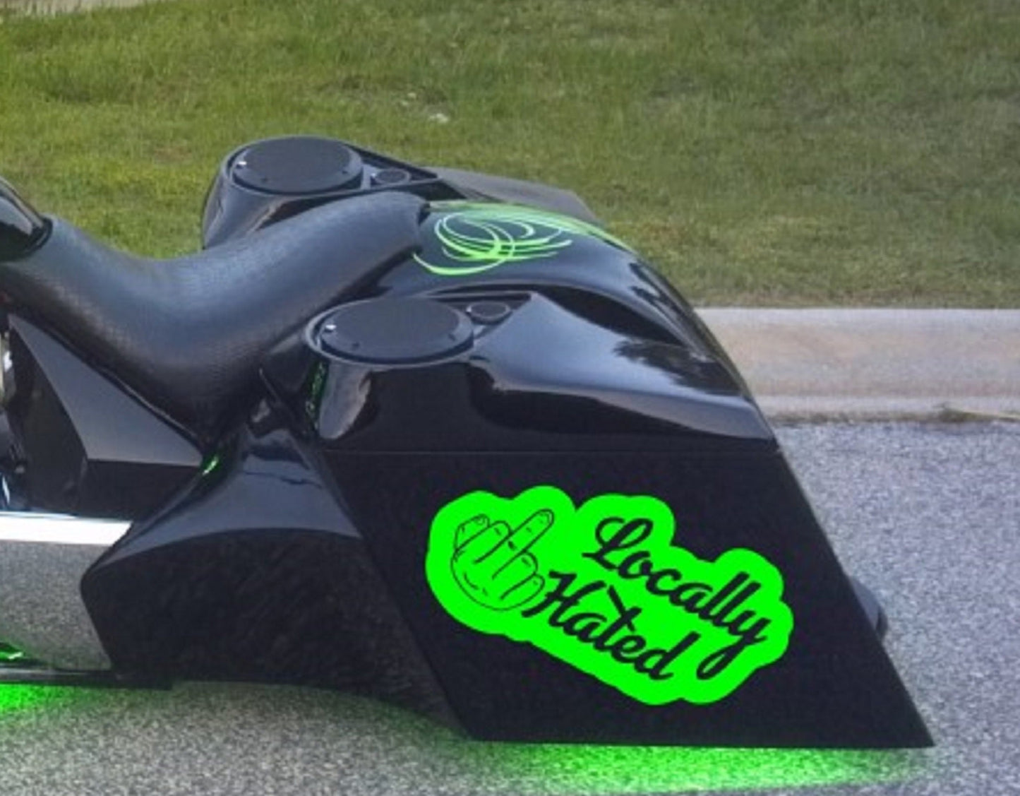 Locally Hated finger vinyl decal