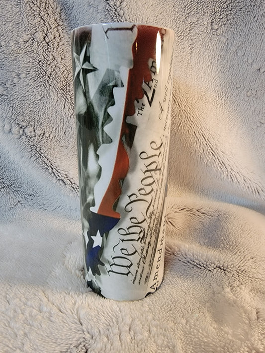 We the people 2nd amendment 20oz sublimination skinny tumbler.