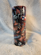 Load image into Gallery viewer, American By Birth, Biker By Choice 20oz sublimination skinny tumbler.