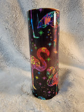 Load image into Gallery viewer, Neon Flamingo 20oz sublimination skinny tumbler.