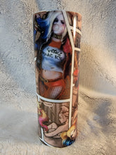 Load image into Gallery viewer, Harley Quinn comic pages 20oz sublimination skinny tumbler.