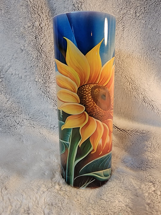 Bible Verse Genesis 1:1 20oz sublimination skinny tumbler.