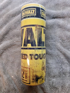 DeWalt Tools 20oz sublimination skinny tumbler Customizable Options Available.