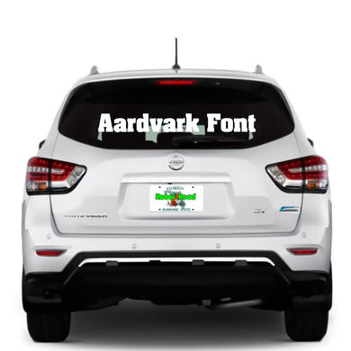 Custom text Aardvark Font