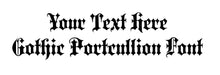 Load image into Gallery viewer, Custom Text Gothic Portcullion Font