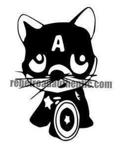 Captain America Kitty Character Vinyl Decal