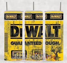 Load image into Gallery viewer, DeWalt Tools 20oz sublimination skinny tumbler Customizable Options Available.