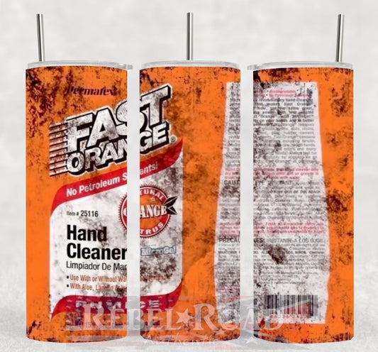 Fast Orange 20oz sublimination skinny tumbler Customizable Options Available.