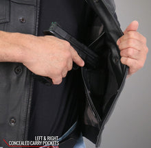 Load image into Gallery viewer, &#39;Flannel&#39; Motorcycle Club Style Conceal And Carry Leather Biker Vest