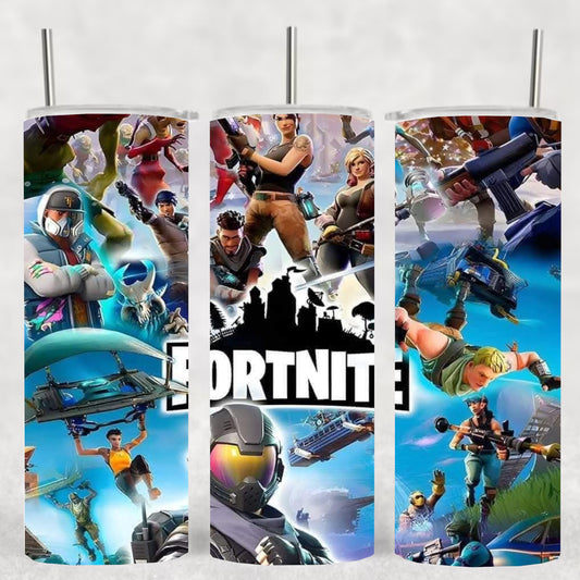 Fortnite-Themed 20 oz Skinny Tumbler – Battle Royale Gamer Cup | Insulated & Leak-Proof