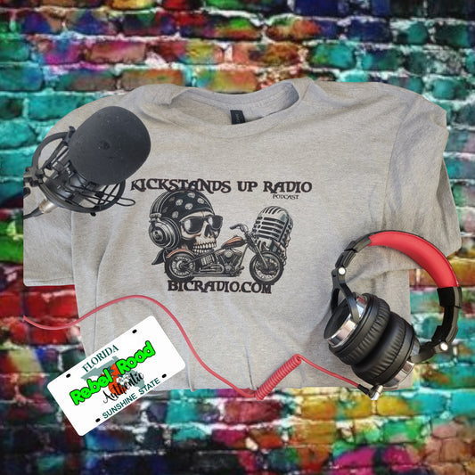 Kickstands Up Radio & BIC Radio T-Shirt official merchandise