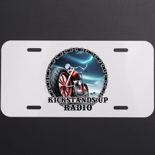 Kickstands Up Radio Vanity Plate official merchandise