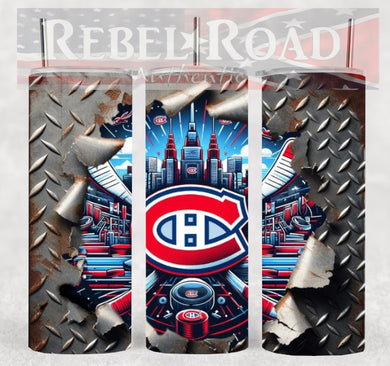 NHL Montreal Canadiens 20oz sublimination skinny tumbler Customizable Options Available.