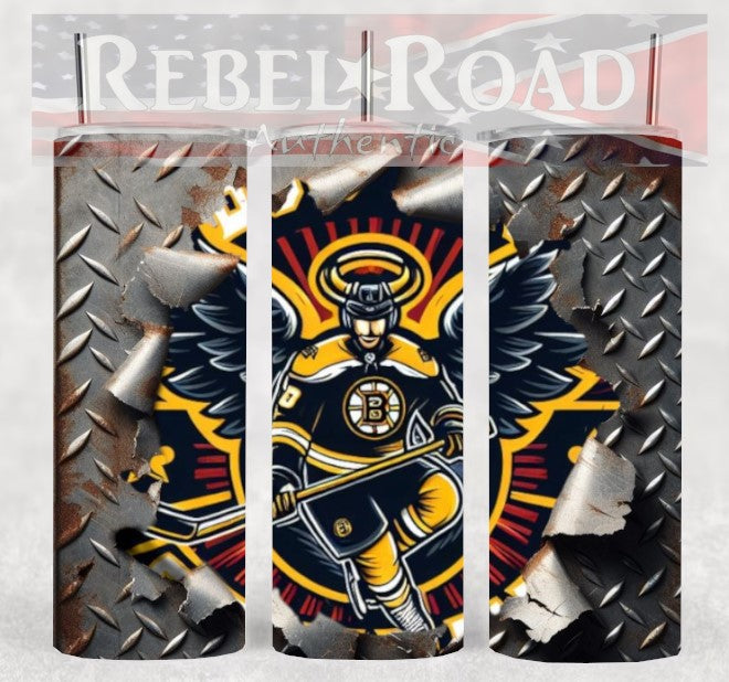 NHL Boston Bruins 20oz sublimination skinny tumbler Customizable Options Available.