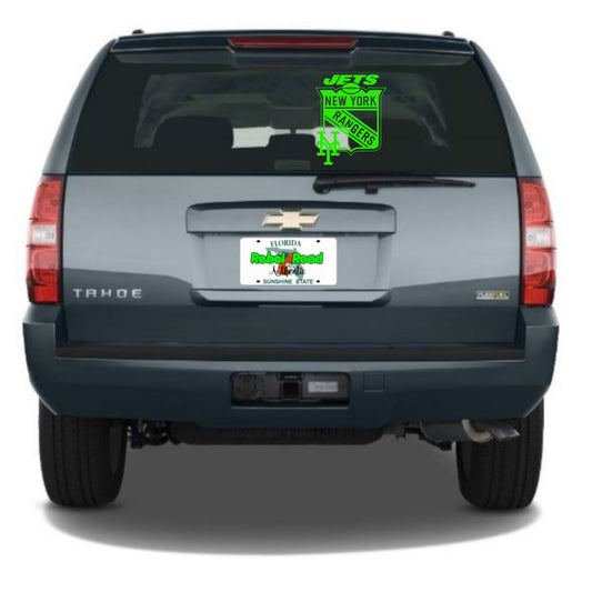 New York Sports Trio - Jets, Rangers, Mets Custom Vinyl Decal