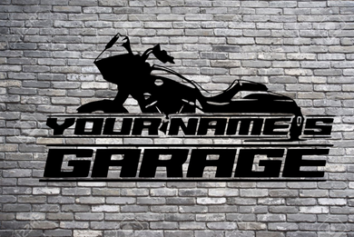 Custom Name Biker Garage Custom Vinyl Decal