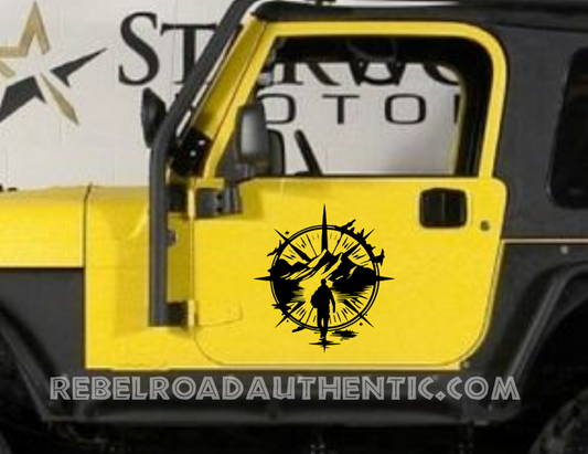 Adventure Awaits Compass Vinyl Decal – Start Your Journey