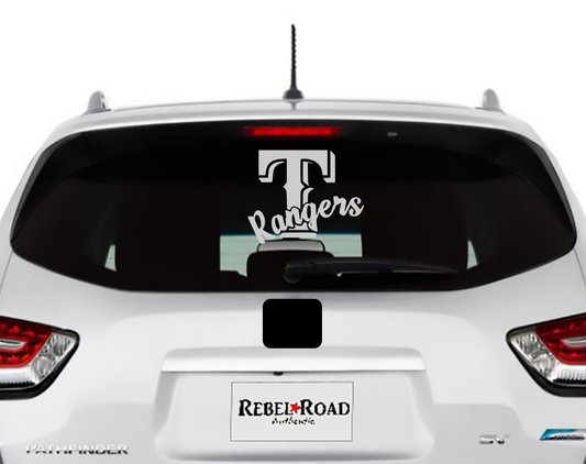 Texas Rangers signature vinyl decal