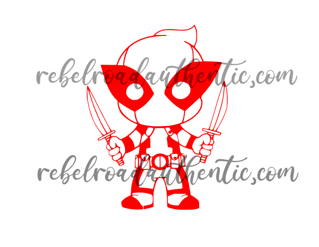 Baby Deadpool Wolverine Character Vinyl Decal