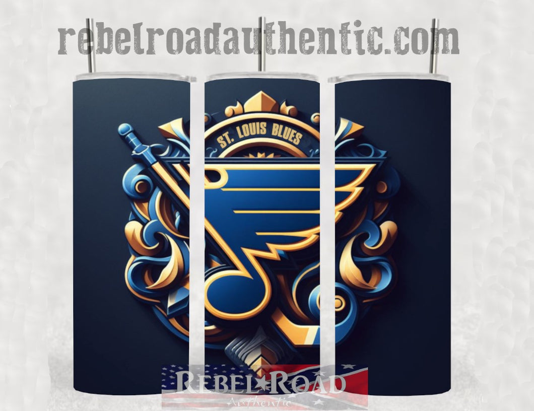 St. Louis Blues 20oz sublimination skinny tumbler Customizable Options Available.