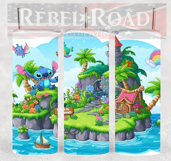 Stitch Island 20oz sublimination skinny tumbler Customizable Options Available.