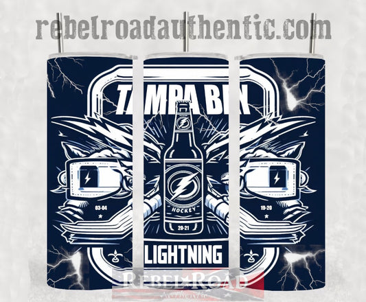 Tampa Bay Lightning 20oz sublimination skinny tumbler Customizable Options Available.