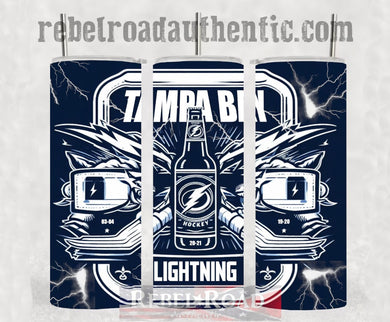 Tampa Bay Lightning 20oz sublimination skinny tumbler Customizable Options Available.