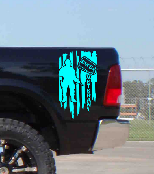 US Coast Guard Veteran custom vinyl decal