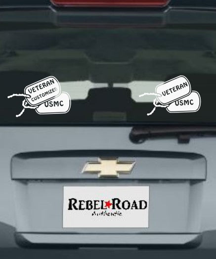 United States Marine Corps Dog Tag Decal 6" Wide Custom Options Available