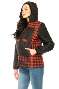 Women's Plaid Winter Puffer Down Jacket