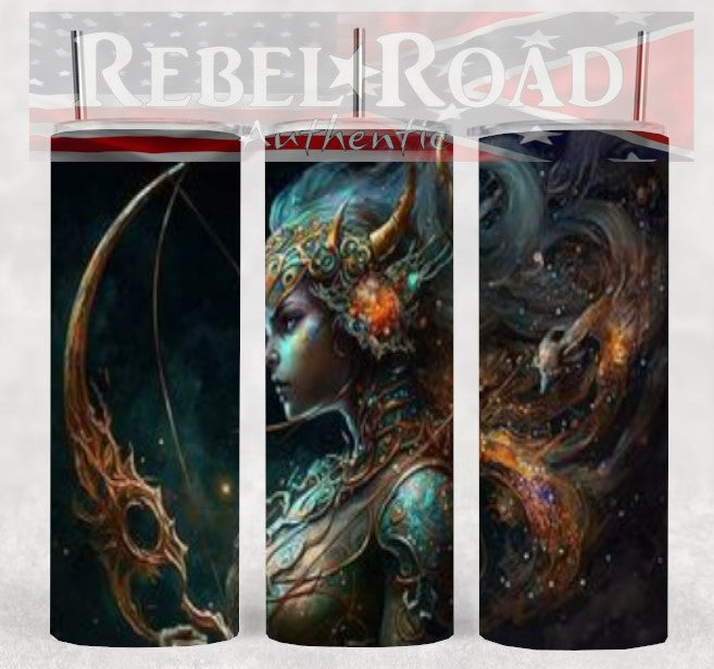 Zodiac Sagitarius 20oz sublimination skinny tumbler Customizable Options Available.