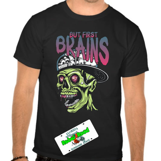 🧠 But First... Brains Zombie Apparel – Funny Undead Vibes!