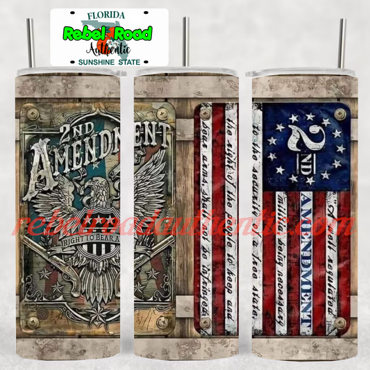 2nd Amendment Barrel 20oz sublimination skinny tumbler Customizable Options Available. (Copy)