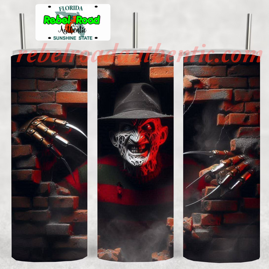 Freddy Wall 20oz sublimination skinny tumbler Customizable Options Available.