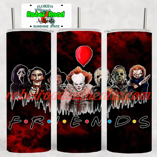 Killer Friends Coffee 20oz sublimination skinny tumbler Customizable Options Available.