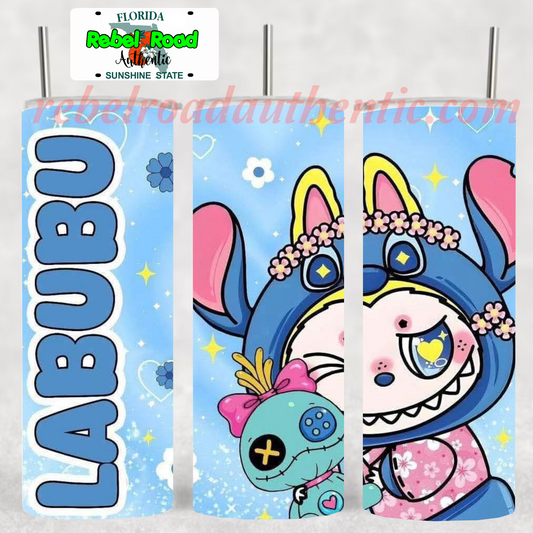 Labubu Character 20oz sublimination skinny tumbler Customizable Options Available.